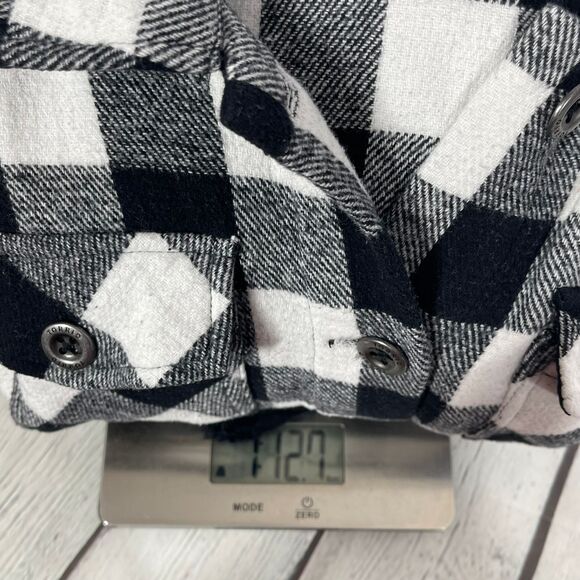 Torrid Coat Plus Women 1X Check Black White Chore Utility Jacket Cotton Shacket - Picture 13 of 13